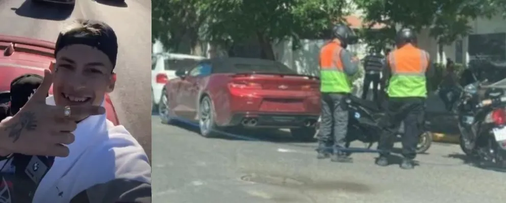 La Policía le hizo una multa a L-Gante por circular en un Camaro sin patente 