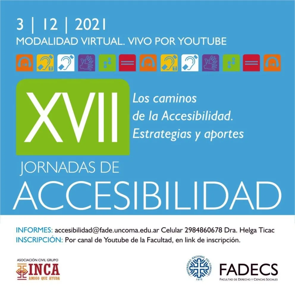 La Fadecs está realizando su XVII Jornada de Accesibilidad y podes verla por YouTube 