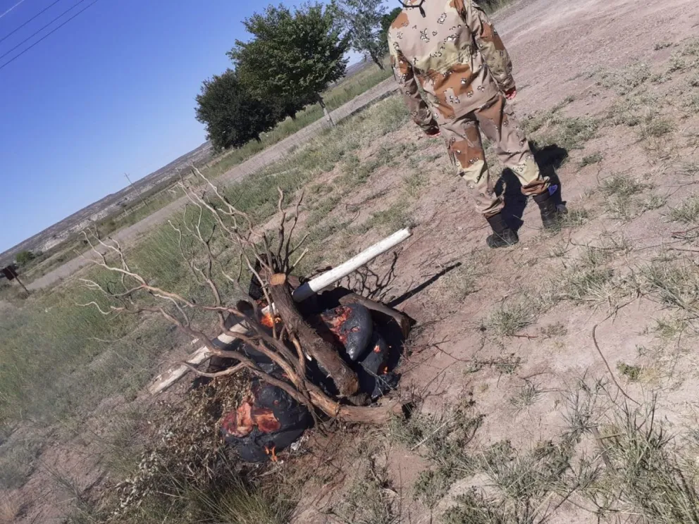 Un total de 160 kilos de carne con hueso fueron incautados y destruidos por la Policía