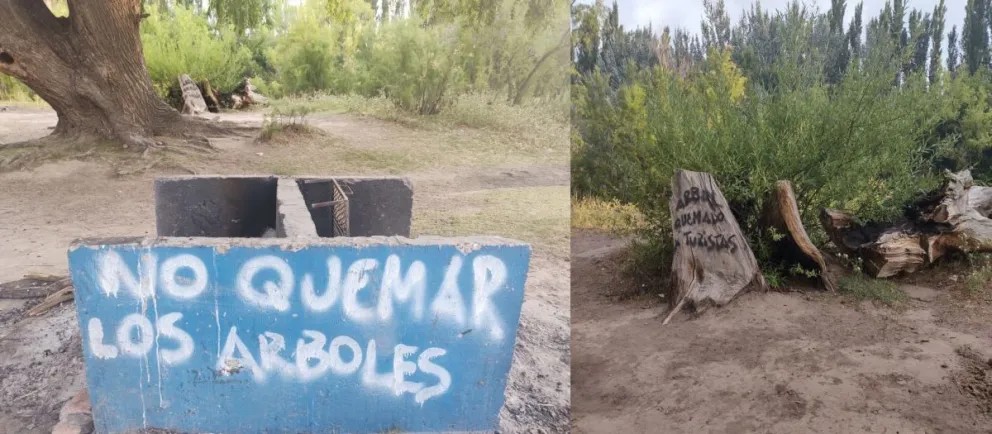 Los vecinos dicen basta: Mirá las pintadas que hay en el río para concientizar 