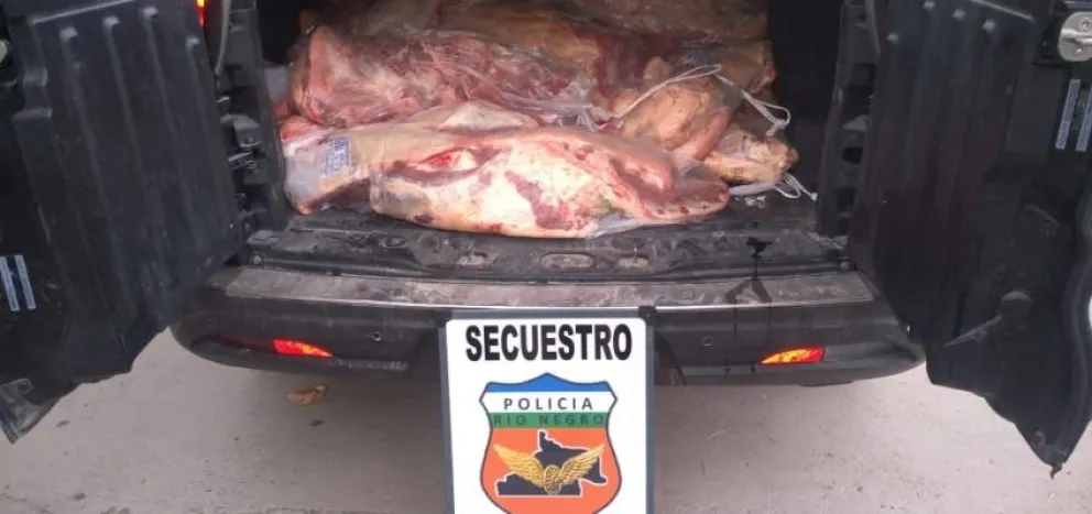 Trasladaban más de media tonelada de carne faenada y fueron descubiertos