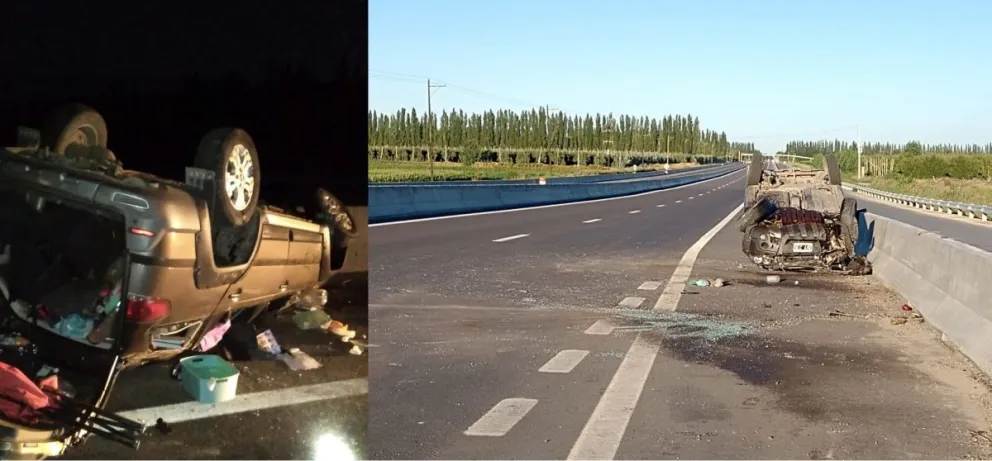 Vuelco en la Ruta 22: Una familia bahiense tuvo que ser hospitalizada 