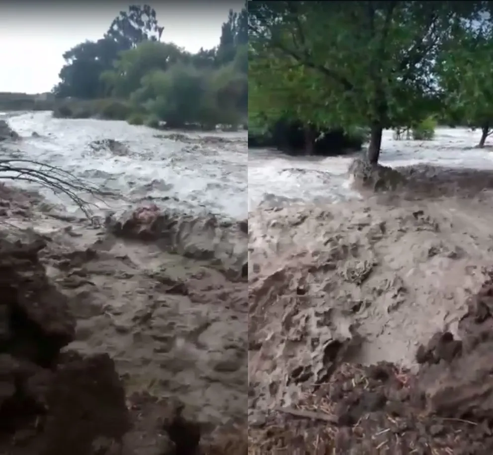 VIDEO: mirá cómo quedó el cañadón después de la lluvia en Paso Córdoba 