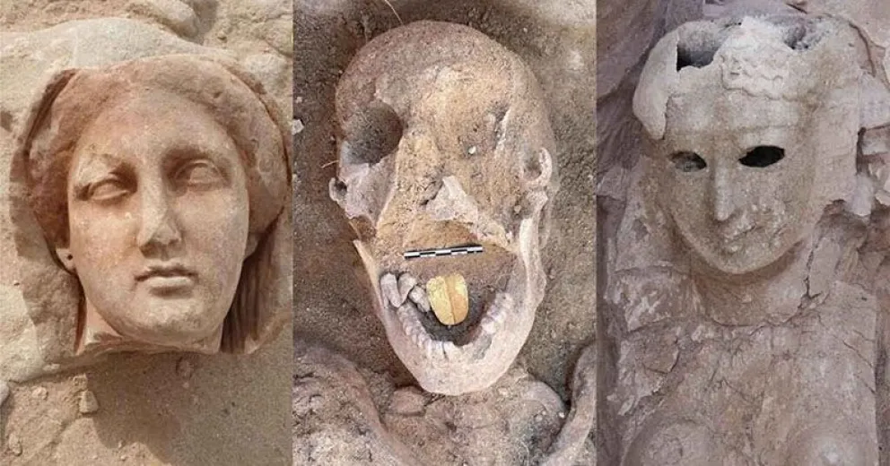 Descubren una momia con una lengua de oro en Egipto