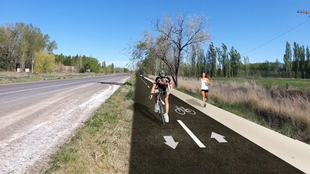 Mirá como va quedando la Ciclovía de la Ruta Provincial N° 6